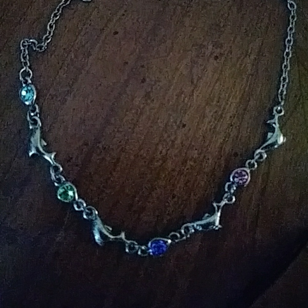 JAY marked not sure who is maker Silver necklace with Colors in  Dolphins